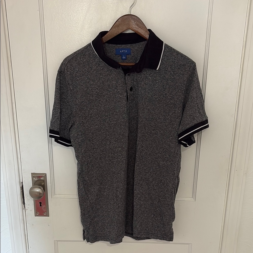 Apt. 9 Black Polo Shirt with Black Trim